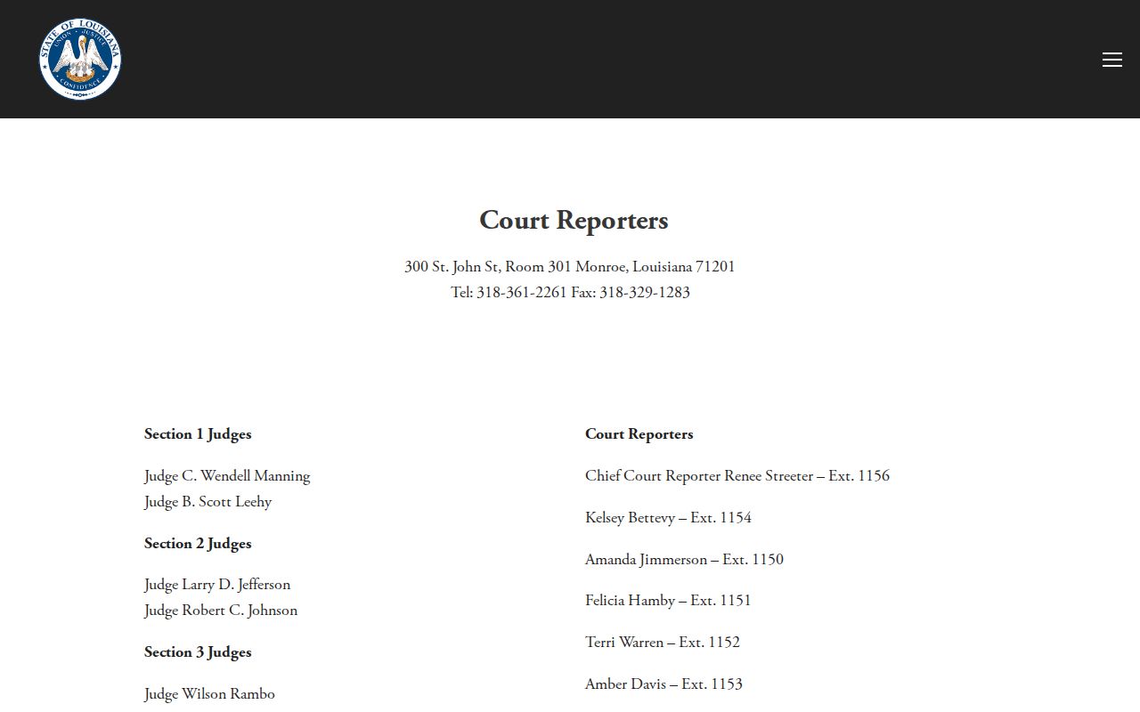 Ouachita court records Fourth JDC court reporter transcript information