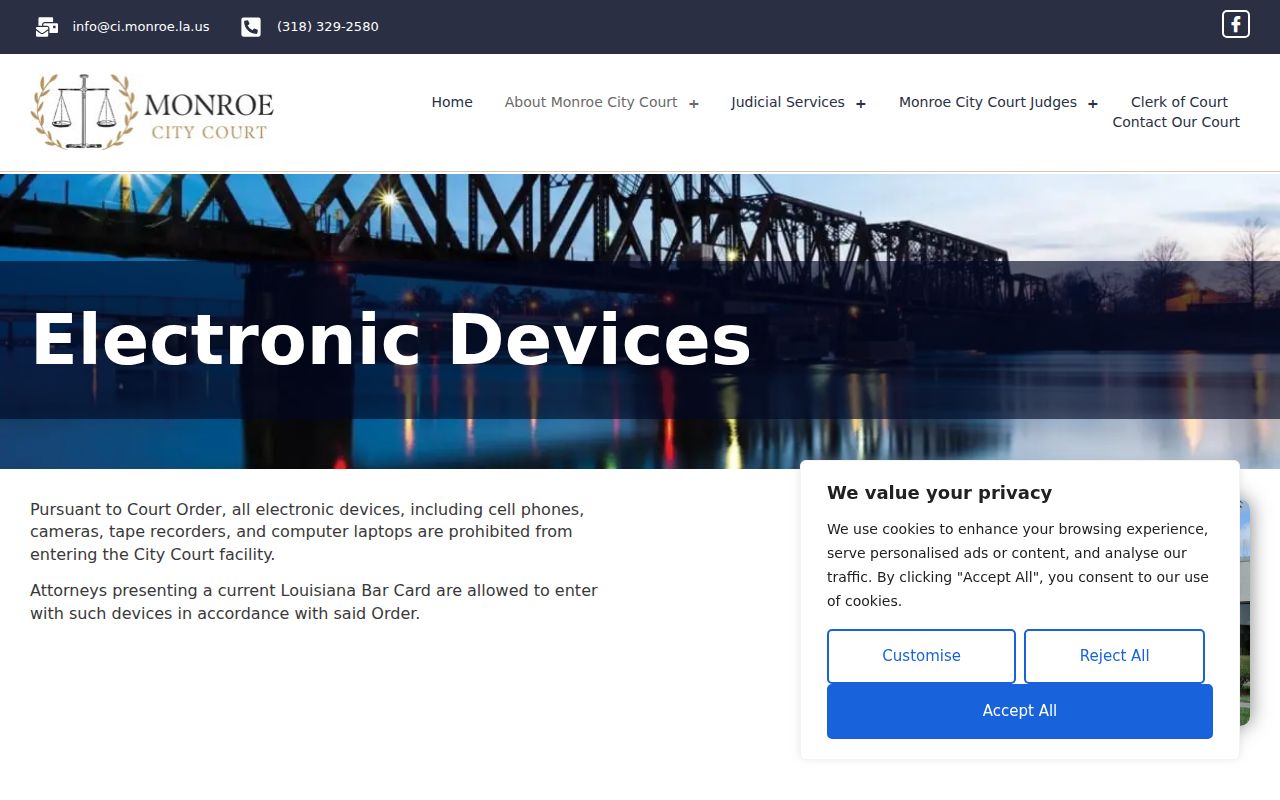 Monroe court records visit electronic device restriction notice