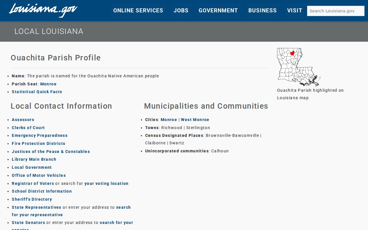 Richwood court records Ouachita Parish official location context